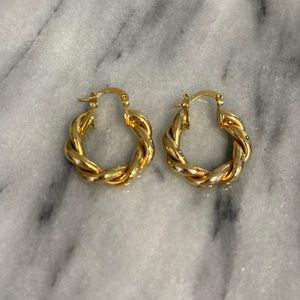 Ana Luisa twisted gold hoops.